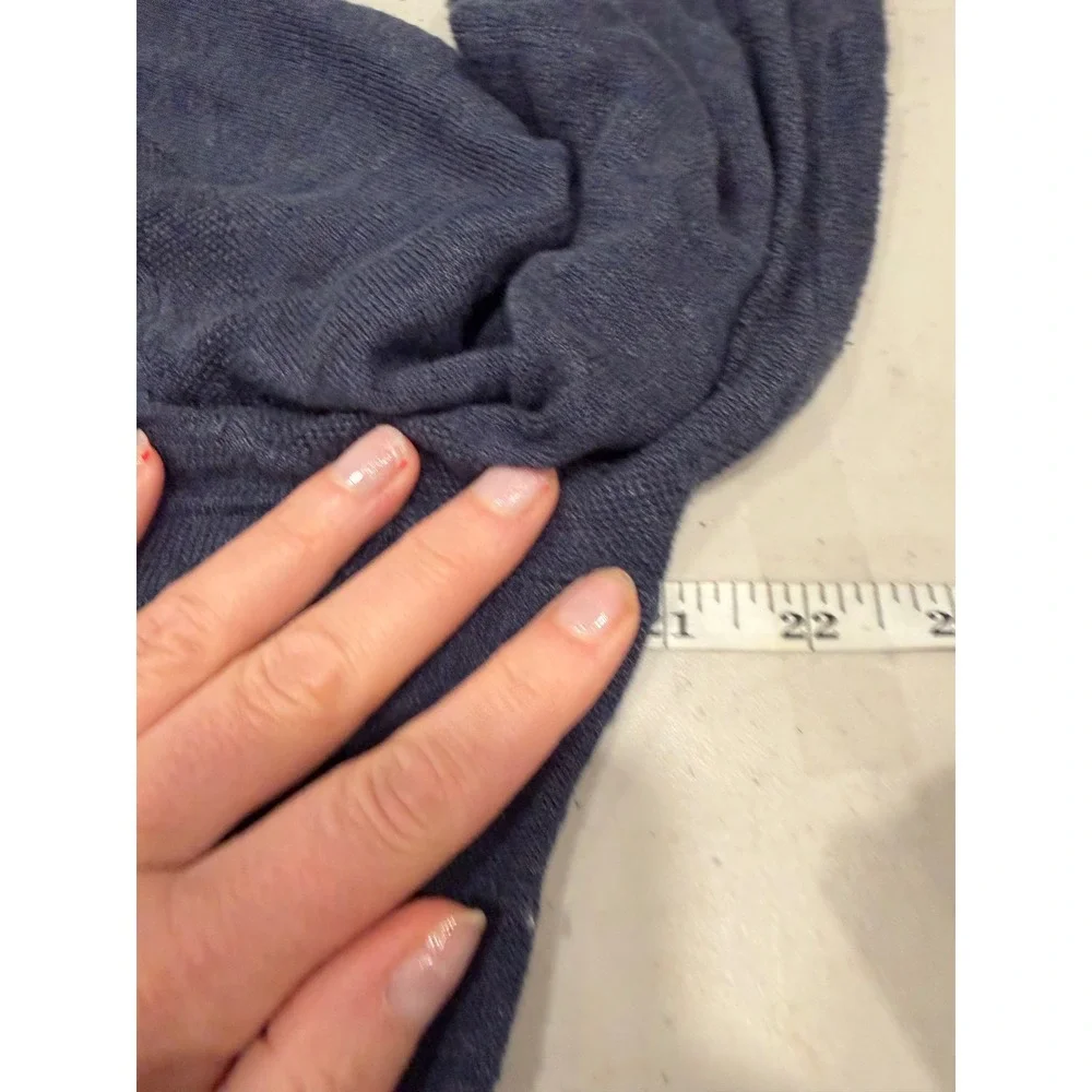 Market & Spruce Sweater Womens L Blue Linen Blend V-Neck Coastal‎ Resort